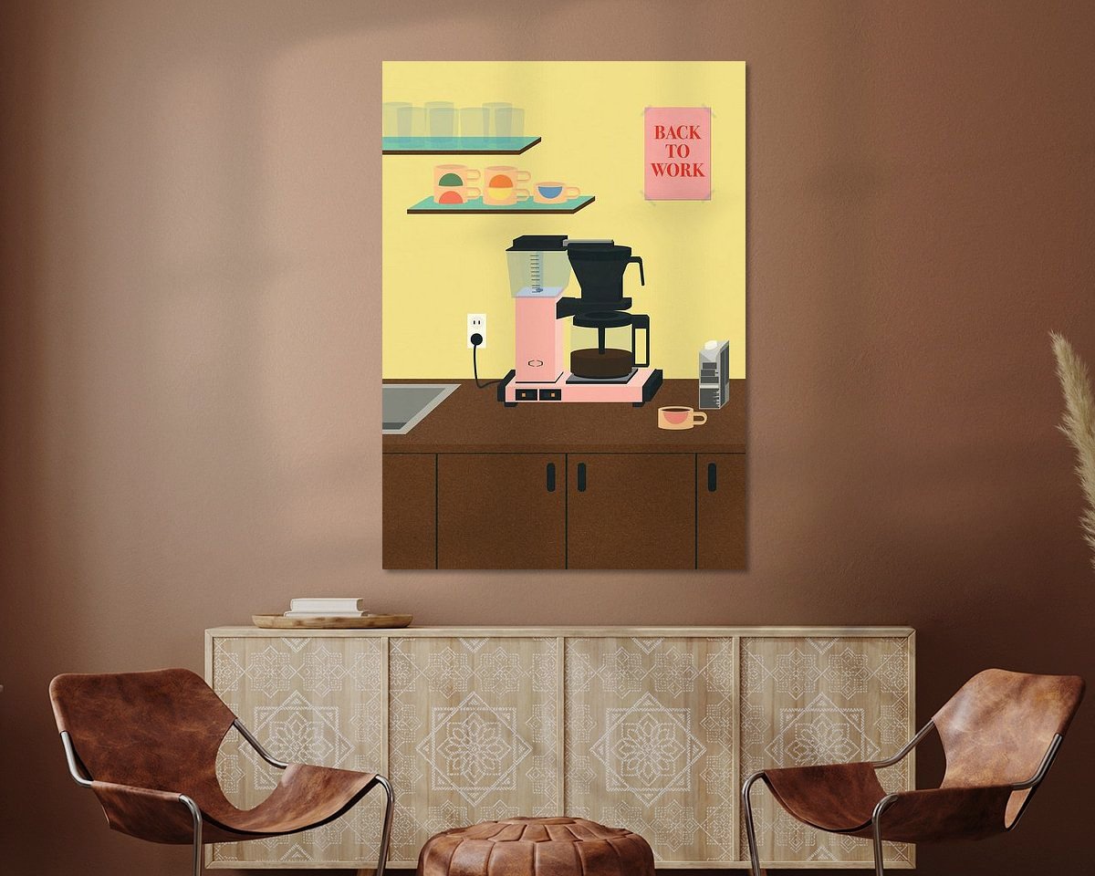 Voorbeeld van het werk in een kamer