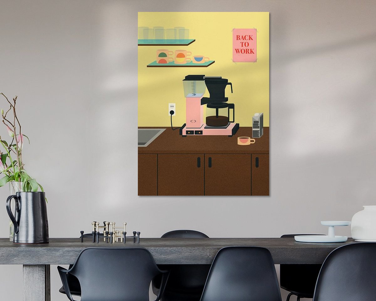 Voorbeeld van het werk in een kamer