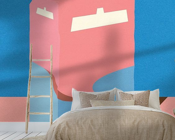 Voorbeeld van het werk in een kamer