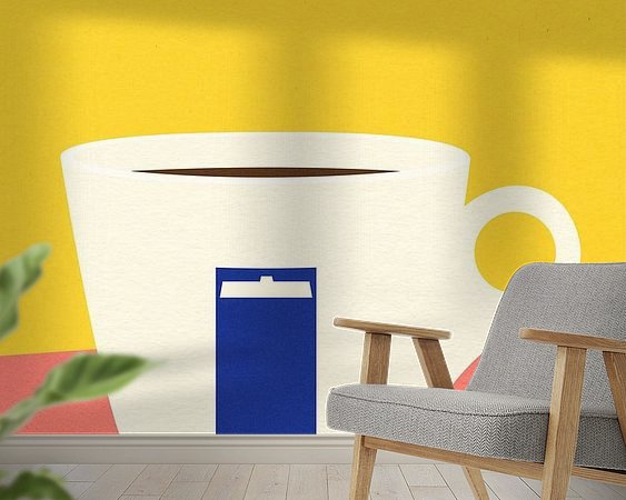 Voorbeeld van het werk in een kamer