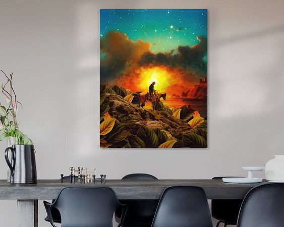 Voorbeeld van het werk in een kamer