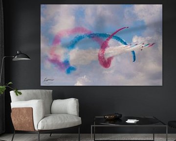 Red Arrows ( R.A.F.) in Action during the Airshow by Brian Morgan