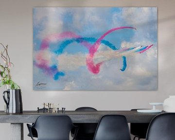Red Arrows ( R.A.F.) in Action during the Airshow by Brian Morgan