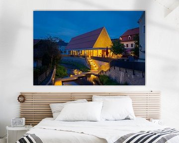 Kulturhalle in Berching, Oberpfalz, Bayern at night