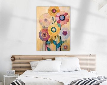 Large Flowers in Warm Light by Wonderful Art