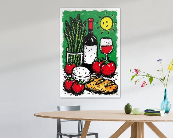 Voorbeeld van het werk in een kamer