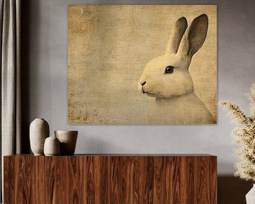 White Rabbit | Elegant White Rabbit Portrait by Modern Collection
