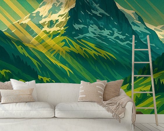 Voorbeeld van het werk in een kamer