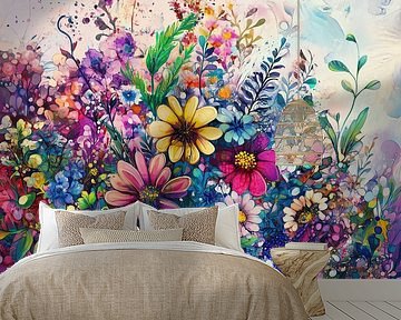 Bunte Blumen moderne Kunst