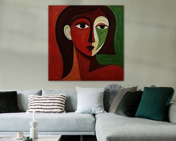 Vivid Duality: Abstract Portrait by Jan Keteleer