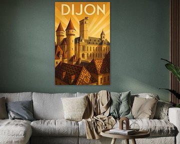 Dijon Art Deco Affiche - Paleis en Torens
