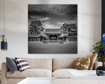 Kenrei-mon Tor zum Kaiserpalast, Kyoto - Monochrom