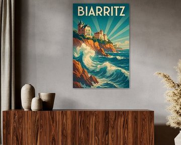 Biarritz Kust Art Deco Reisposter