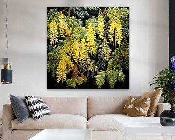Borduurwerk weelderige laburnum wandkleed