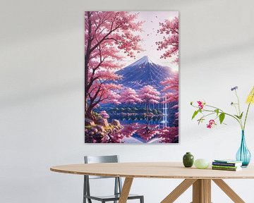 Kersenbloesem Sakura Mount Fuji Japan Lente van Ruzerin