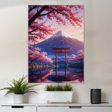 Torii Gate Mount Fuji Cherry Blossom Sakura Spring Japan