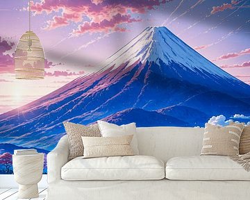 Mount Fuji Sakura Kersenbloesem Meer Landschap Japan