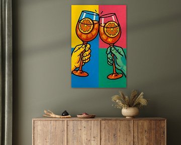 Aperol Spritz pop art painting. by Johannes