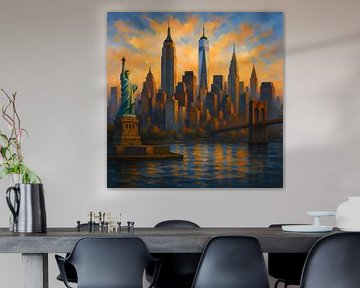 New York, USA schilderij. van Johannes
