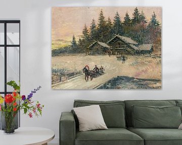 Konstantin Alexejewitsch Korowin - Winterszene mit Troika
