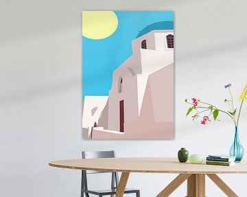 Santorin dans des tons minimalistes sur Art Kingdom