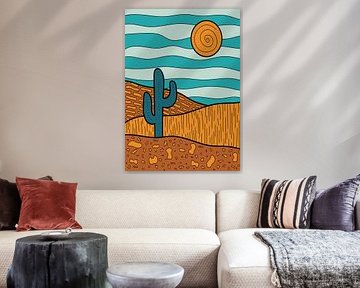 Woestijnzon en cactus van Art Kingdom