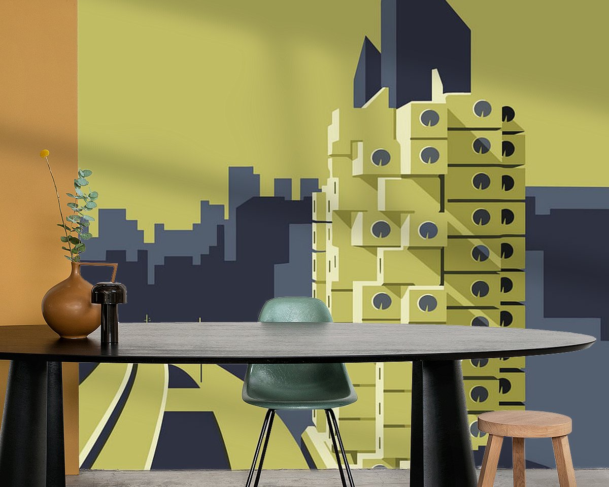 Voorbeeld van het werk in een kamer