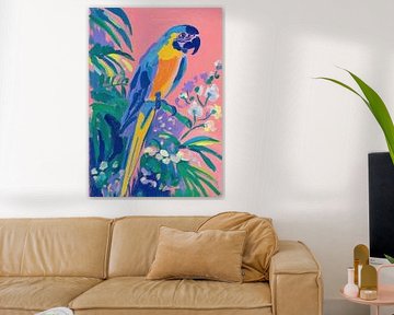Parrot Gouache Minimal Rainforest by Niklas Maximilian