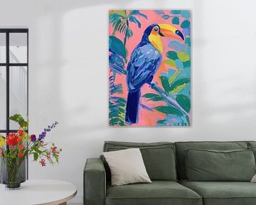 Tukan Gouache Tropisch Pink von Niklas Maximilian