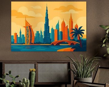 Illustration vectorielle du pop art de Dubaï.