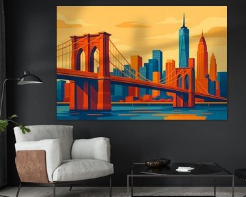 New York vector Popart schilderij. van Johannes