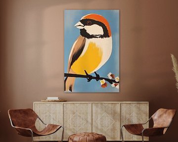 Oranje Vogel | Vogel met Oranje Hoofd van Modern Collection