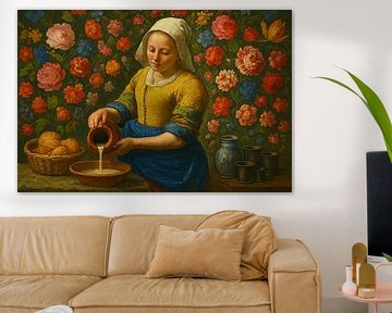 Exposition de fleurs avec Milkmaid - L'art néerlandais dans la splendeur florale sur Kleurenrijk