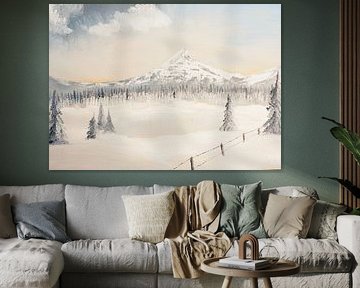 Winterlandschap in olieverf van beangrphx Illustration and paintings