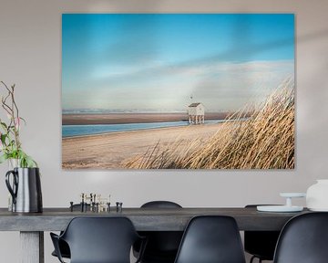lifeboat house on Terschelling in clear weather by Marjan Schmit Visser