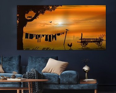 Voorbeeld van het werk in een kamer