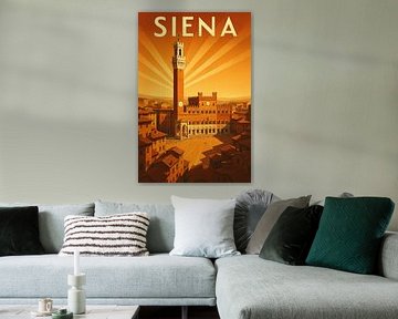 Siena Art Deco Travel Poster - Piazza del Campo Eleganz von Travel Shop
