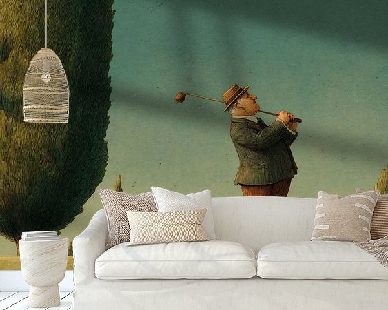 Voorbeeld van het werk in een kamer