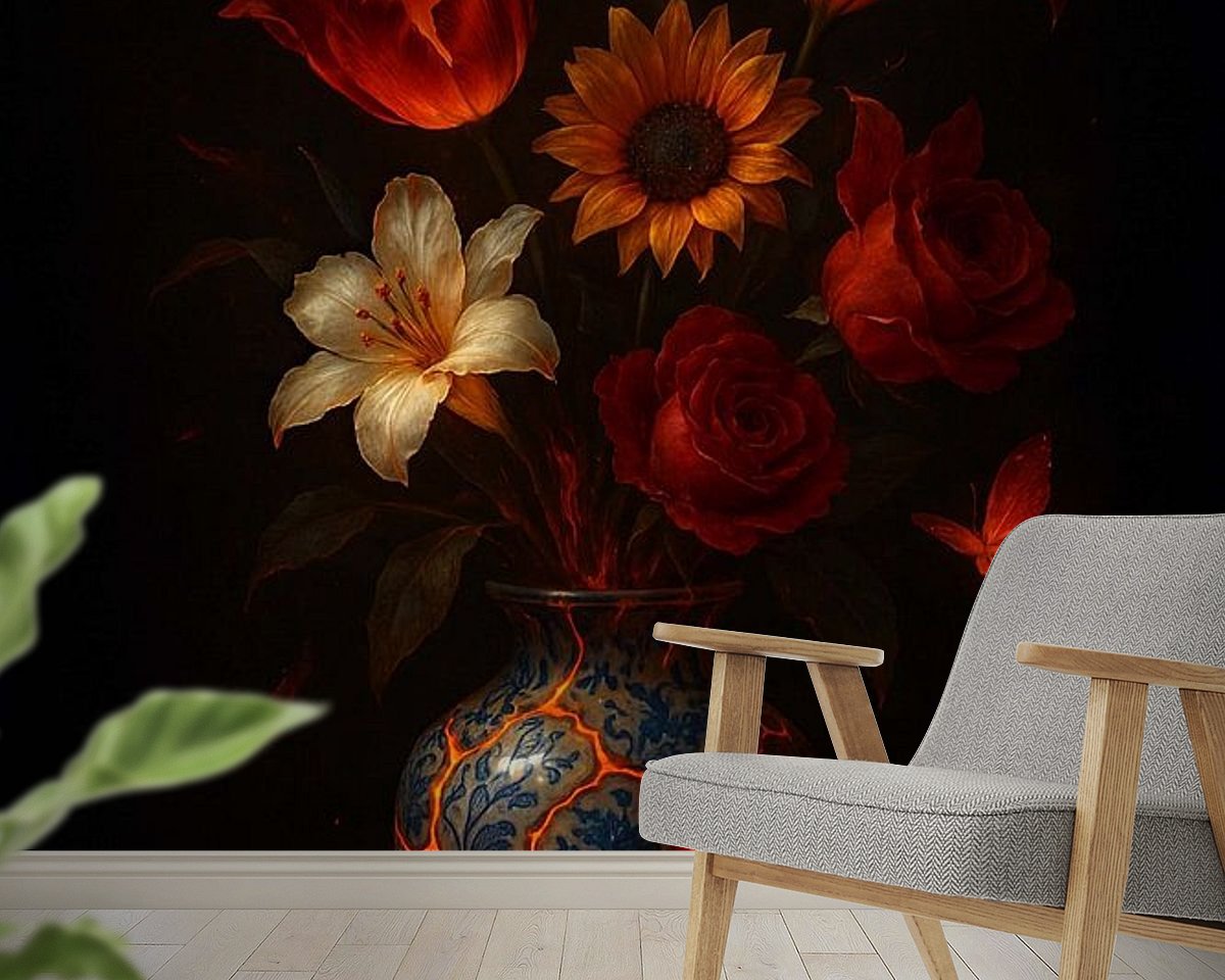 Voorbeeld van het werk in een kamer