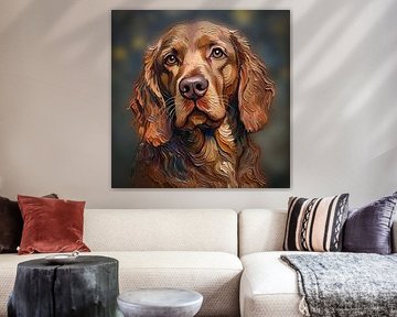 Painted Dog 01 (Ierse setter) van Hans Levendig (lev&dig fotografie)