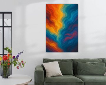Fluid Harmony - Abstrakte Farbfluss Wandkunst
