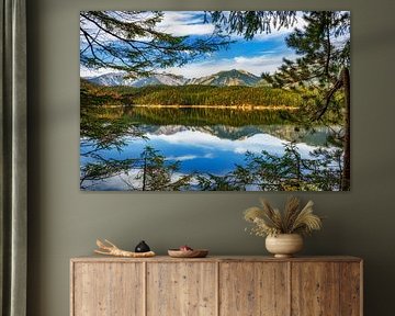 Perfect mountain reflection at the Eibsee near Grainau by Photo Art Thomas Klee
