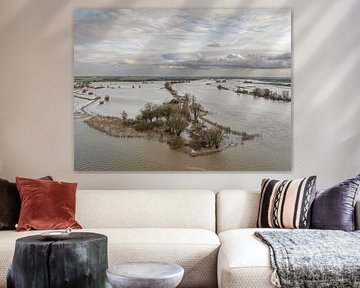 IJssel river with overflowing floodplains after heavy rainfall by Sjoerd van der Wal Photography