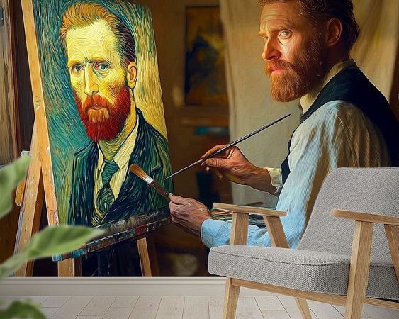 Voorbeeld van het werk in een kamer