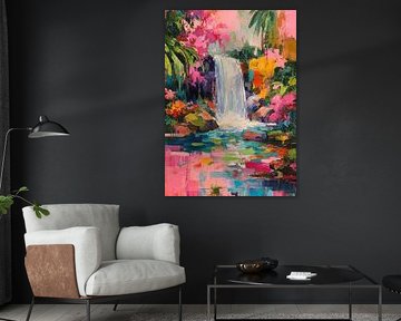 Exotischer Wasserfall in Farbe von Niklas Maximilian