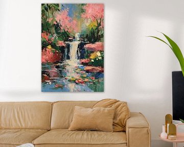 Waterfall in a tropical landscape by Niklas Maximilian