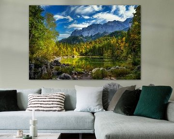 Frillensee autumn - Golden forests in front of an Alpine panorama by Photo Art Thomas Klee