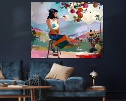 Voorbeeld van het werk in een kamer