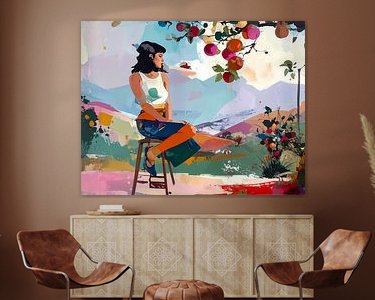 Voorbeeld van het werk in een kamer