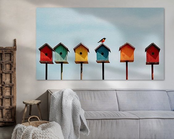 Voorbeeld van het werk in een kamer